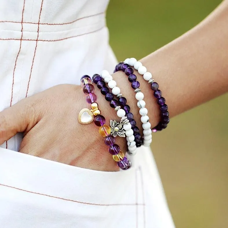 Amethyst Citrine Stretchy Bracelet