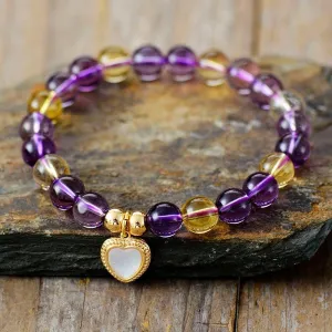 Amethyst Citrine Stretchy Bracelet