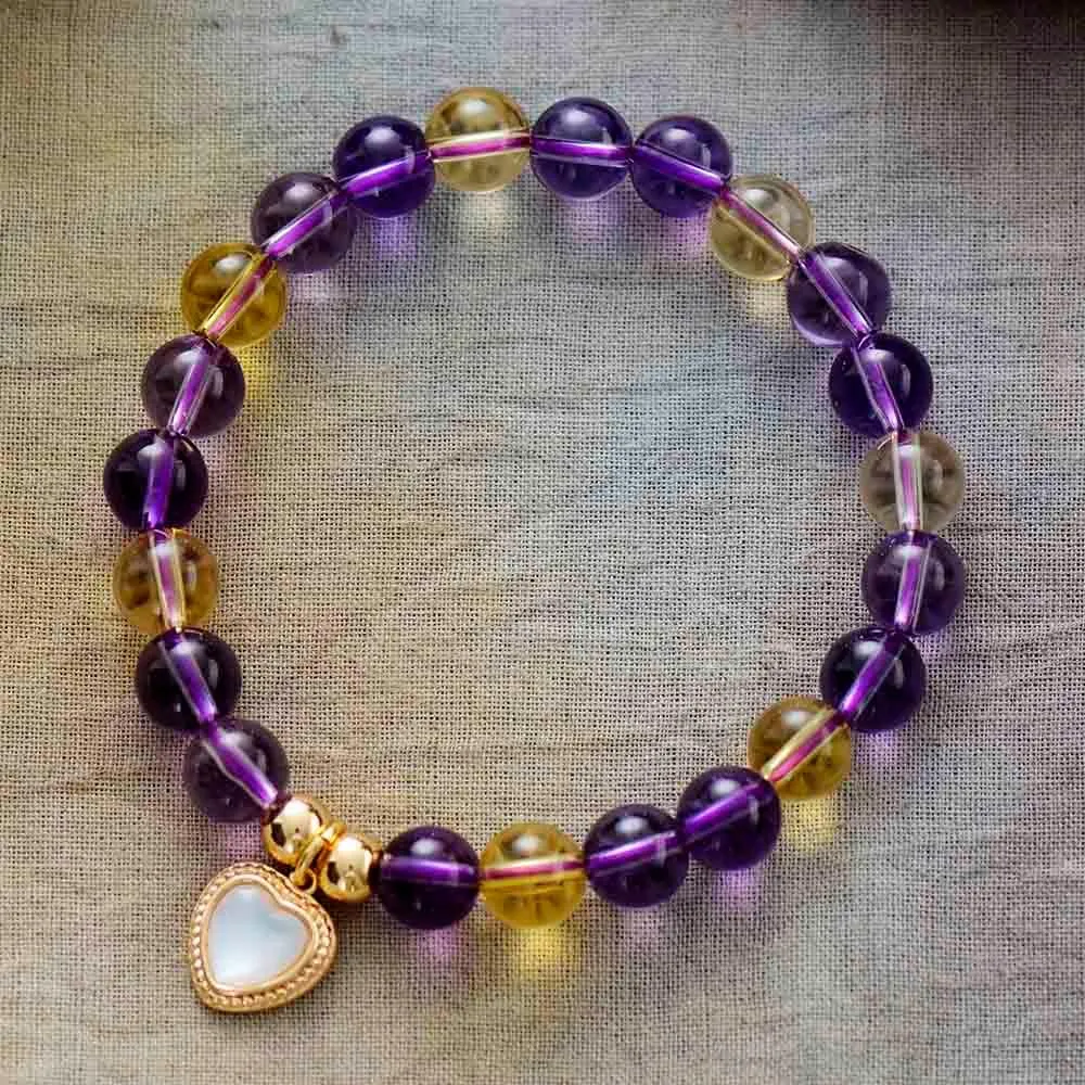 Amethyst Citrine Stretchy Bracelet