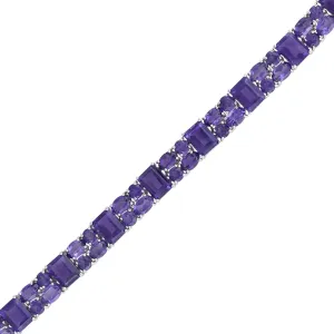 Amethyst Fashion Tennis Bracelet in Sterling Silver