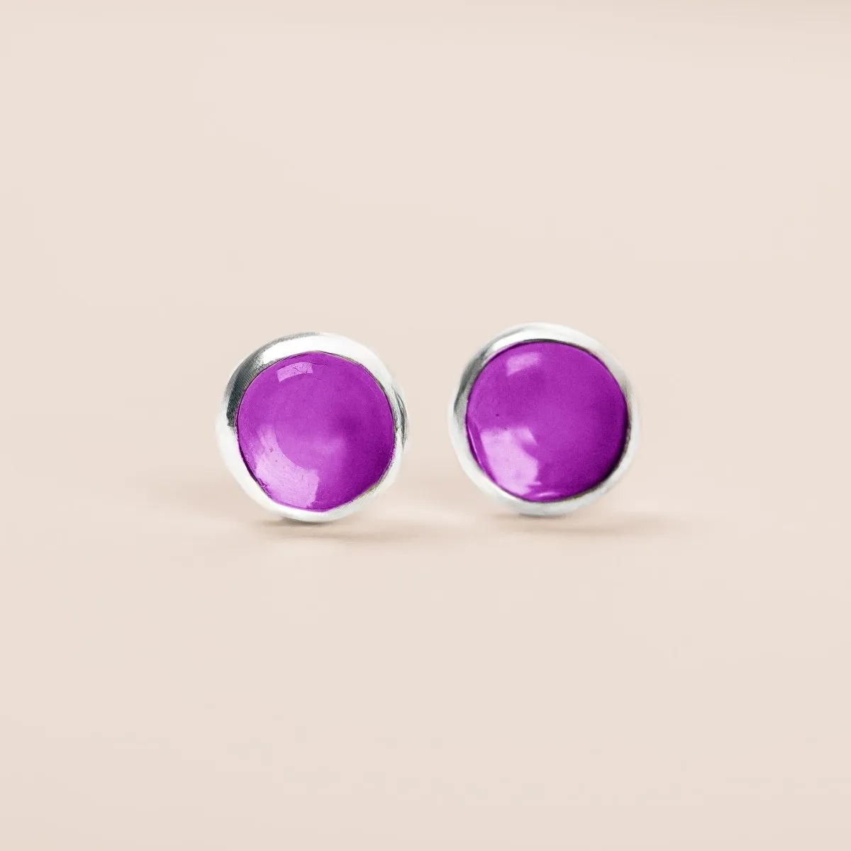 Amethyst Gemstone Stud Earrings