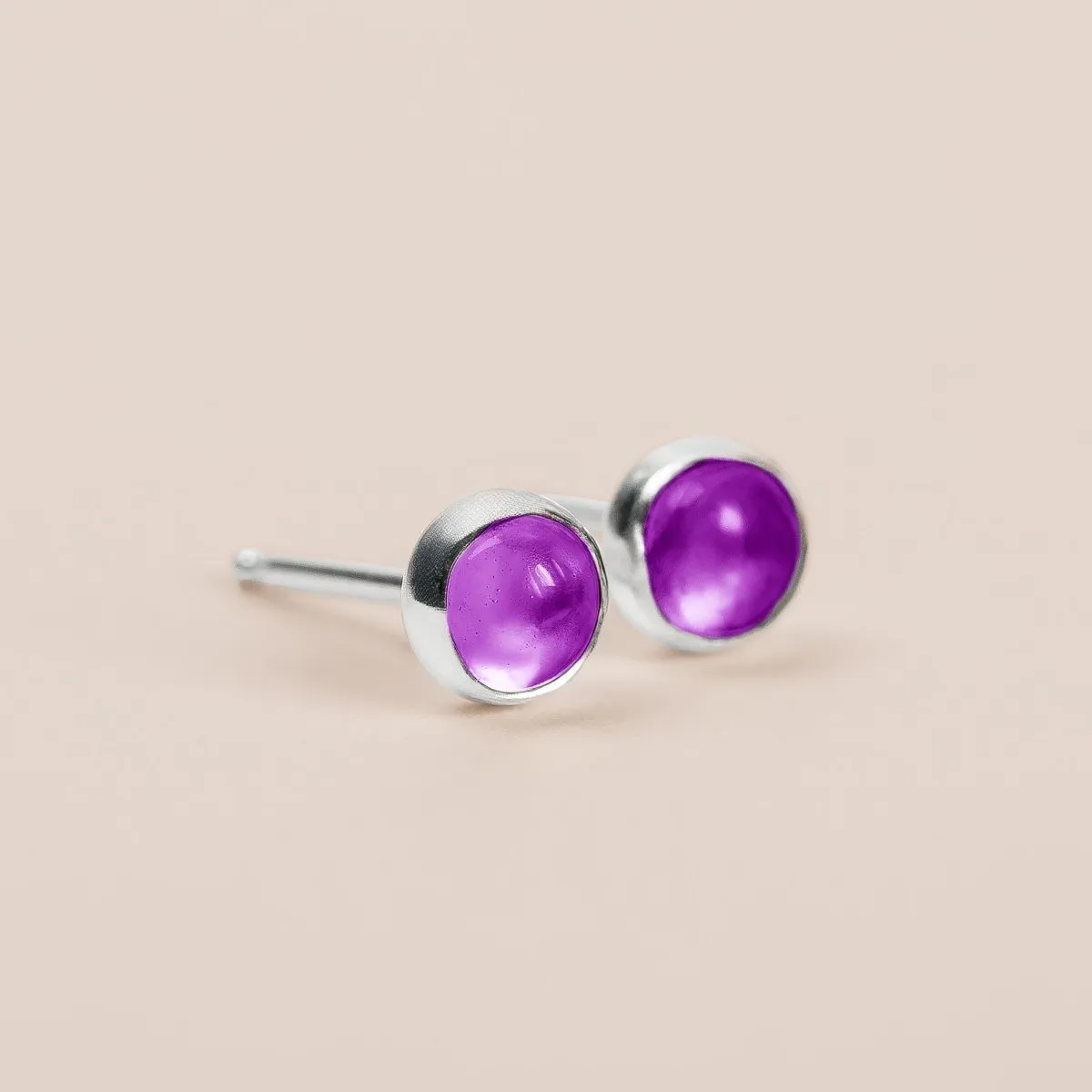 Amethyst Gemstone Stud Earrings