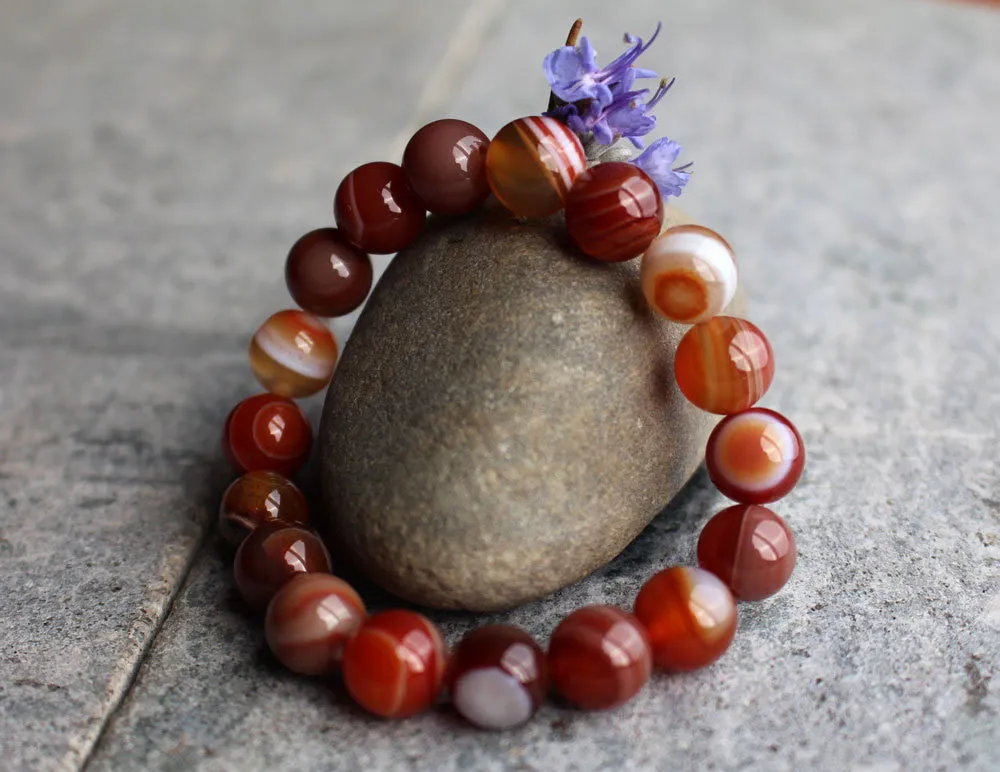 Andesine Stone Beads Wrist Mala