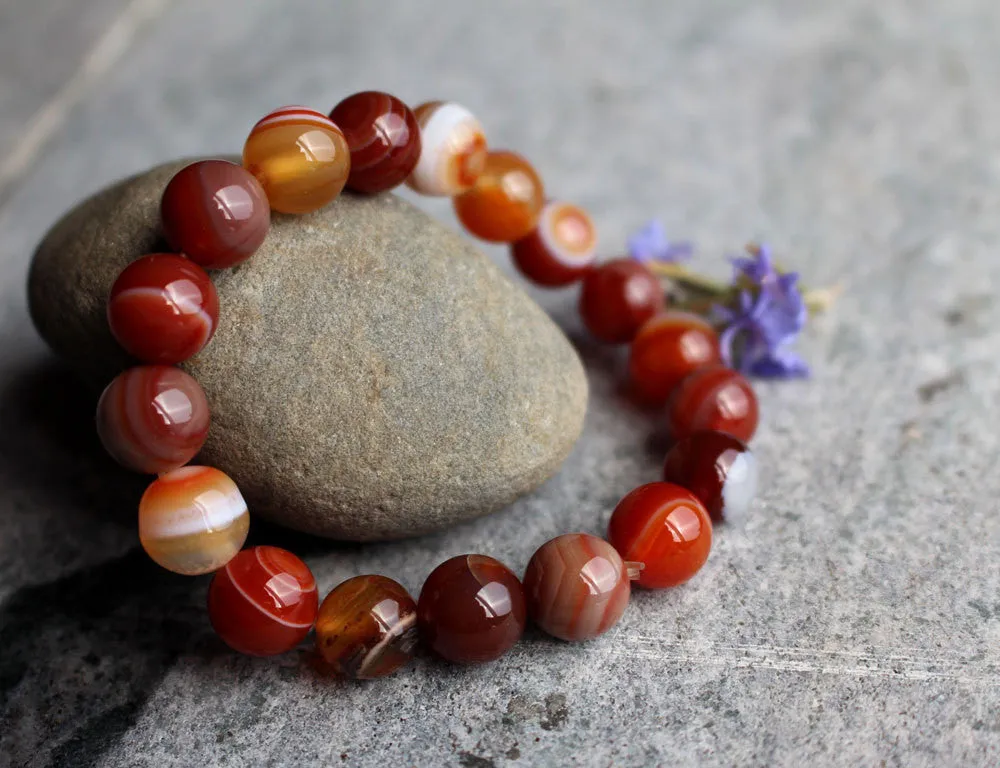 Andesine Stone Beads Wrist Mala