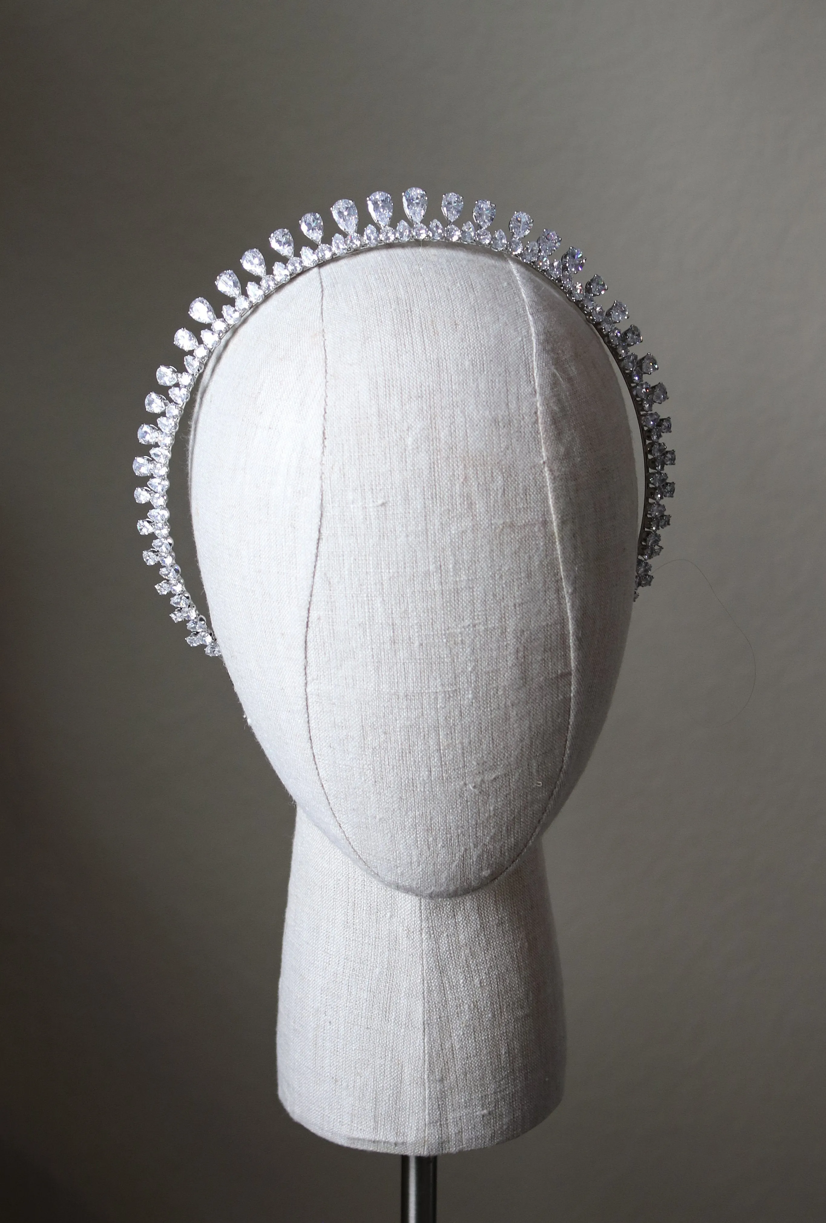 ANNE Simulated Diamond Halo Tiara