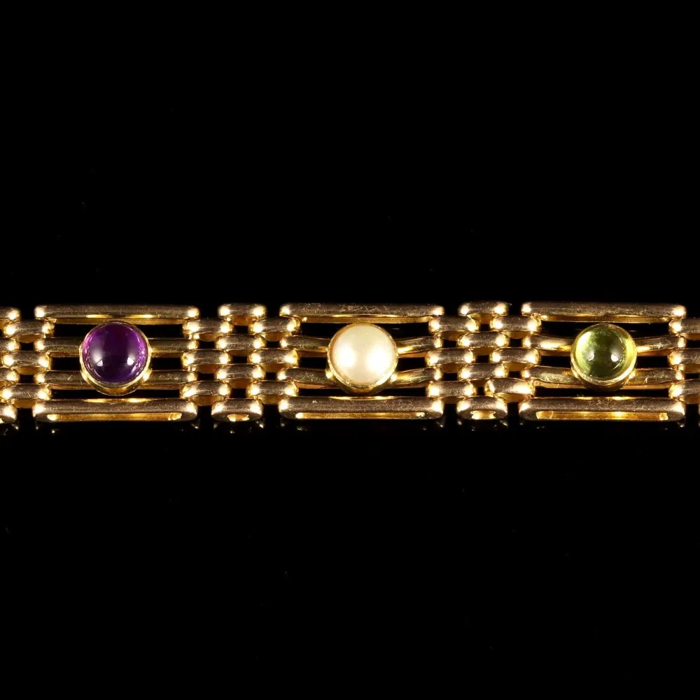 Antique Victorian 15Ct Gold Suffragette Bracelet Circa 1900