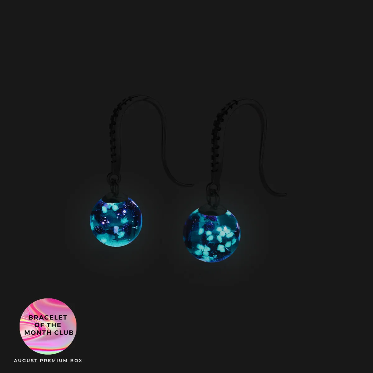 Aquamarine | .925 Sterling Silver | Firefly Glass Huggie Earrings