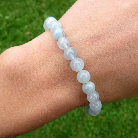 Aquamarine Bracelet | March Birthstone Crystal Healing Stone Bracelet