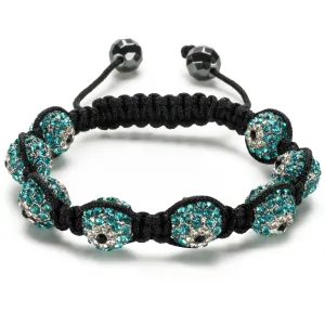 Aquamarine Shamballa Evil Eye Crystal Bracelet