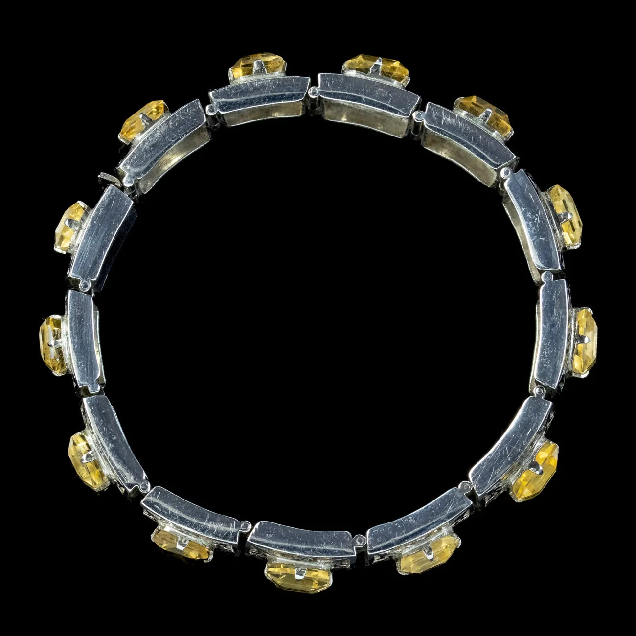 Art Deco Citrine Bracelet Silver 36ct Of Citrine Circa 1920