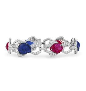 Art Deco Ruby & Sapphire Bracelet