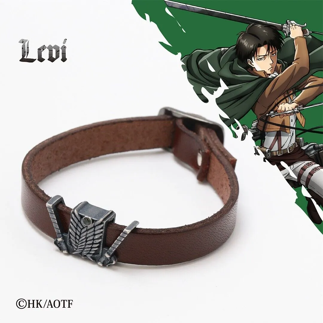 Attack on Titan Levi Ackerman Leather Bracelet Japan Limited