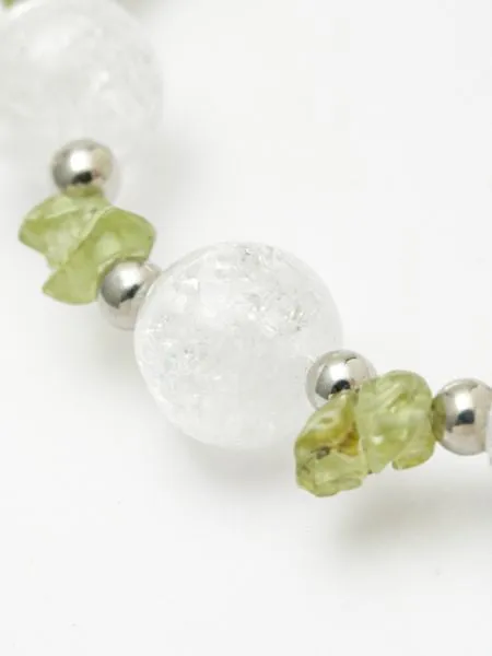 AUG Birthstone PERIDOT x Cracked Crystal Bracelet