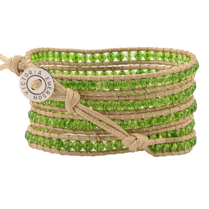 August Birthstone Five Wrap Bracelet