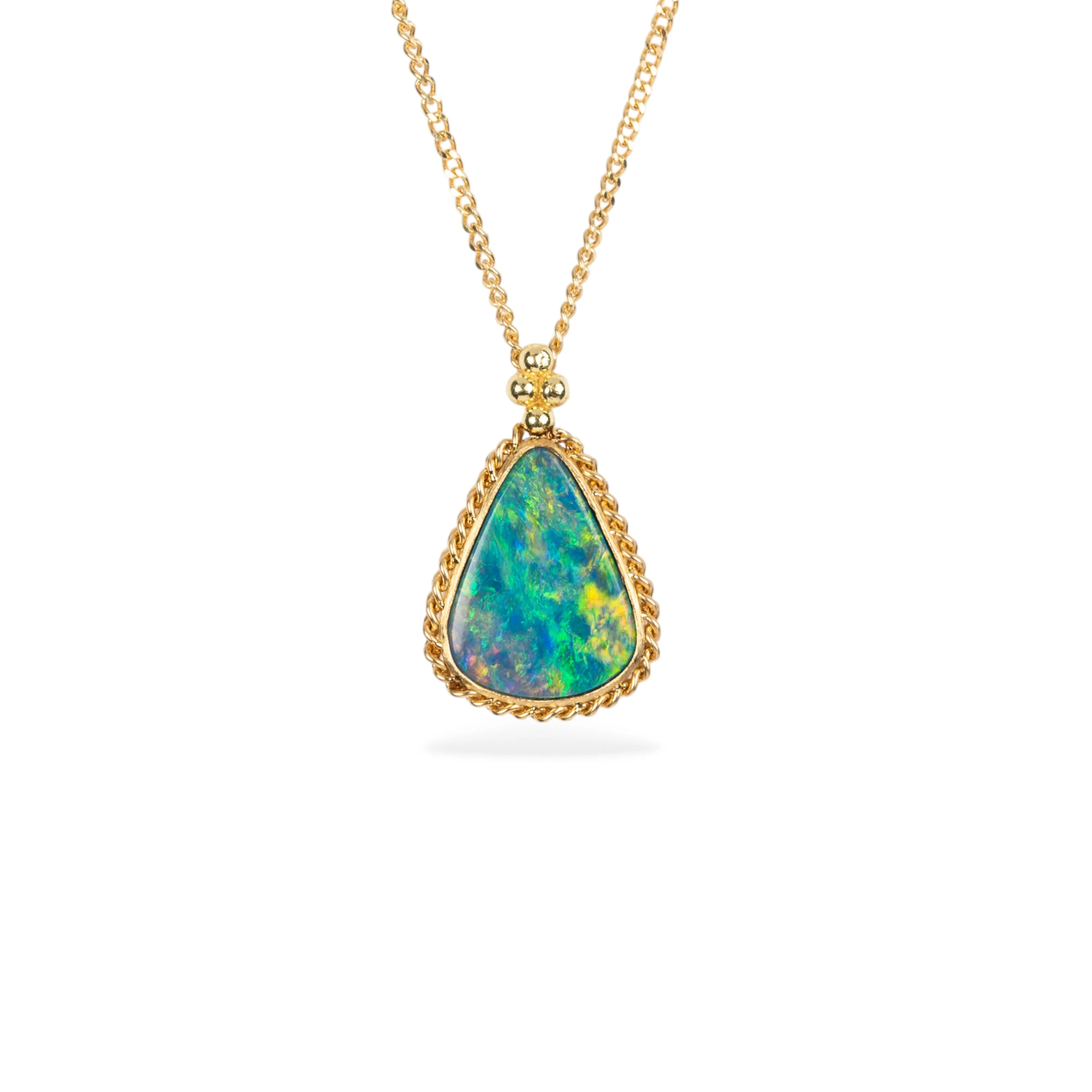 Australian Opal Teardrop Necklace