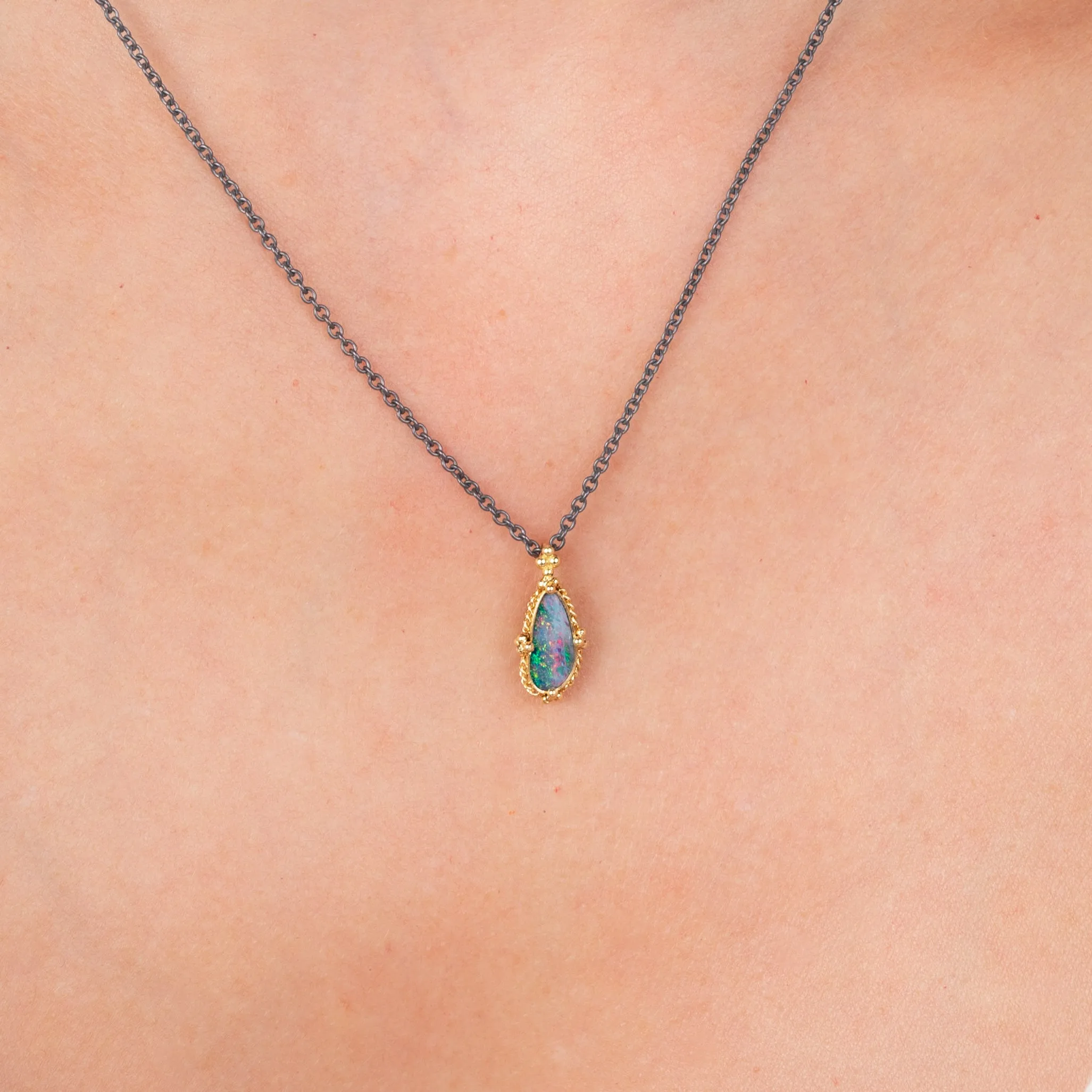 Australian Opal Unique Contrast Necklace