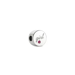 Baby Girl Bracelet Charm (Silver)