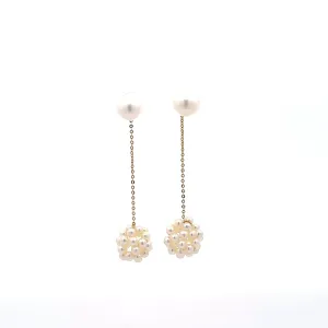 Baikalla 18k Gold Pearl Dangle 2 in 1 Earrings