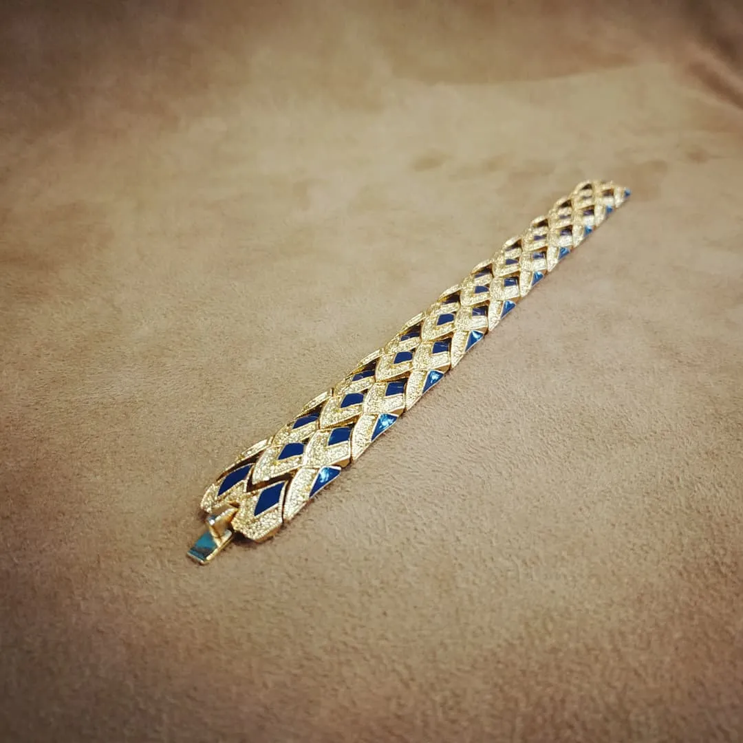 Balenciaga Blue chequered vintage bracelet