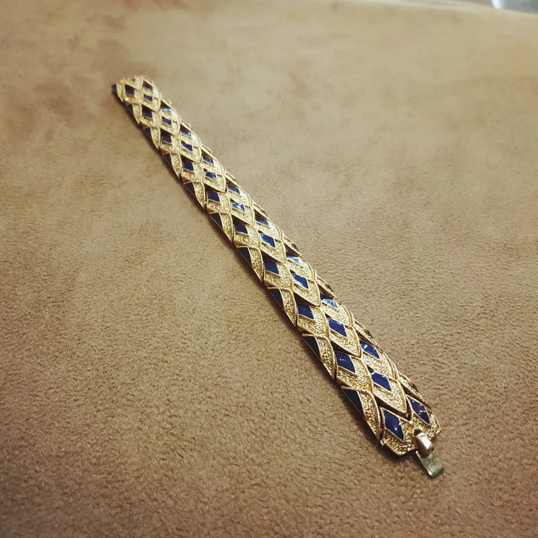 Balenciaga Blue chequered vintage bracelet