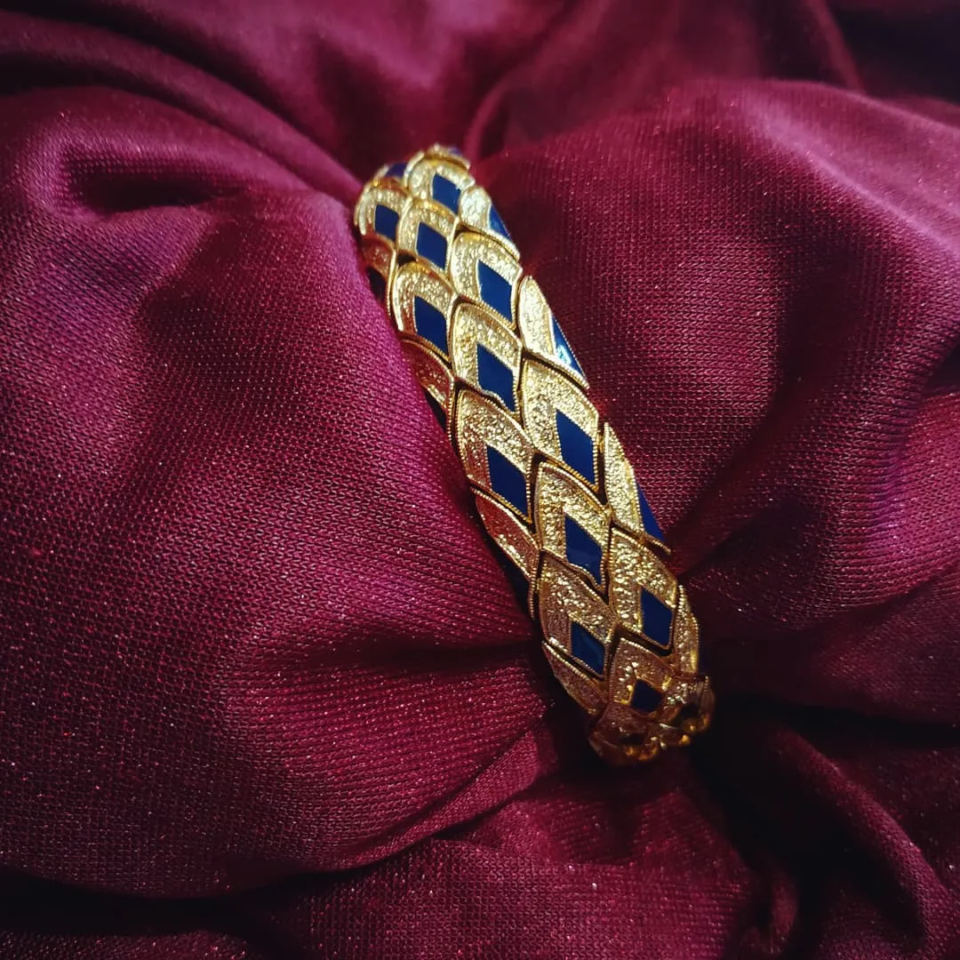 Balenciaga Blue chequered vintage bracelet