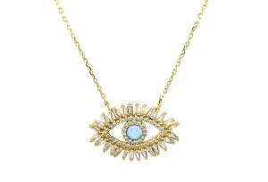 bara boheme | Evil Eye "POSEIDON" Opal CZ Necklace