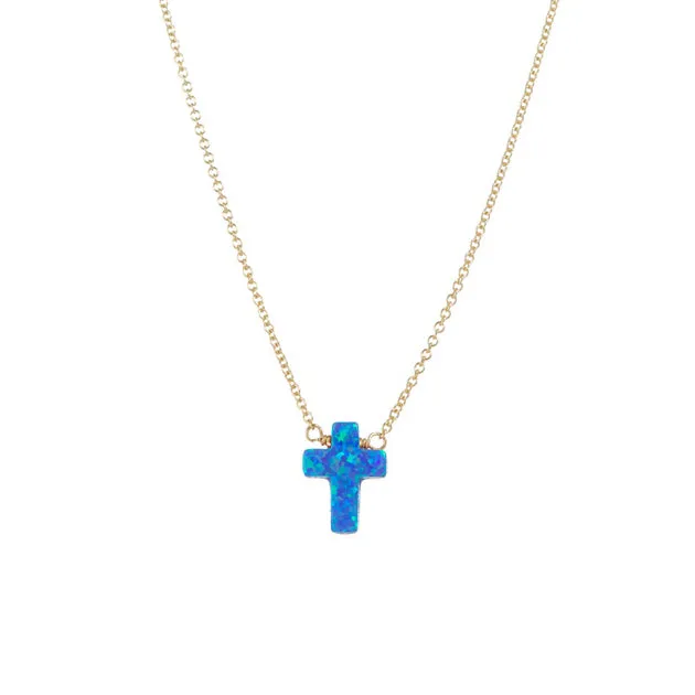 bara boheme | Large "Cross" Opal Necklace