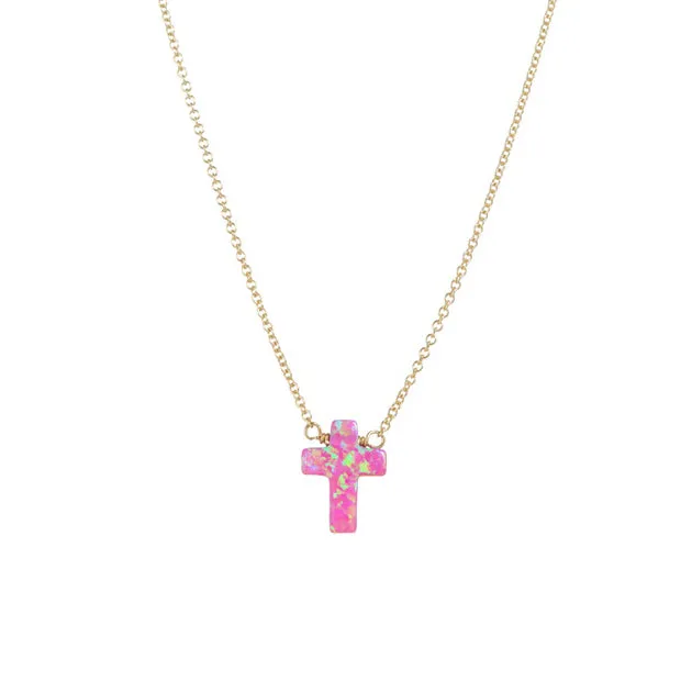 bara boheme | Large "Cross" Opal Necklace