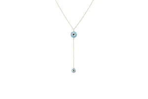 bara boheme | Lariat "DOUBLE EVIL EYE" Opal Necklace