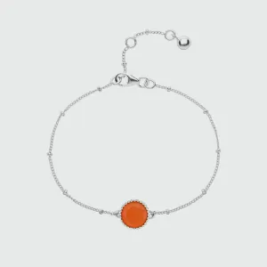 Barcelona Silver July Carnelian Birthstone Bracelet