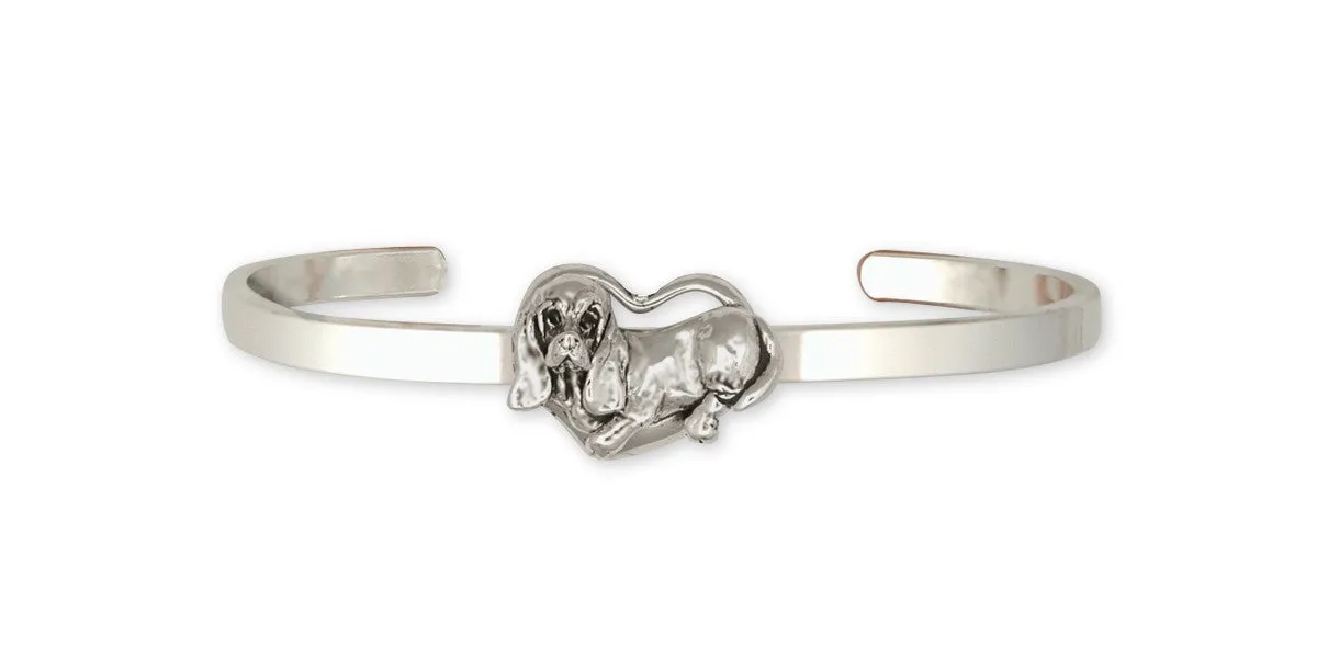 Basset Hound Bracelet Jewelry Sterling Silver Handmade Dog Bracelet BH2-CB