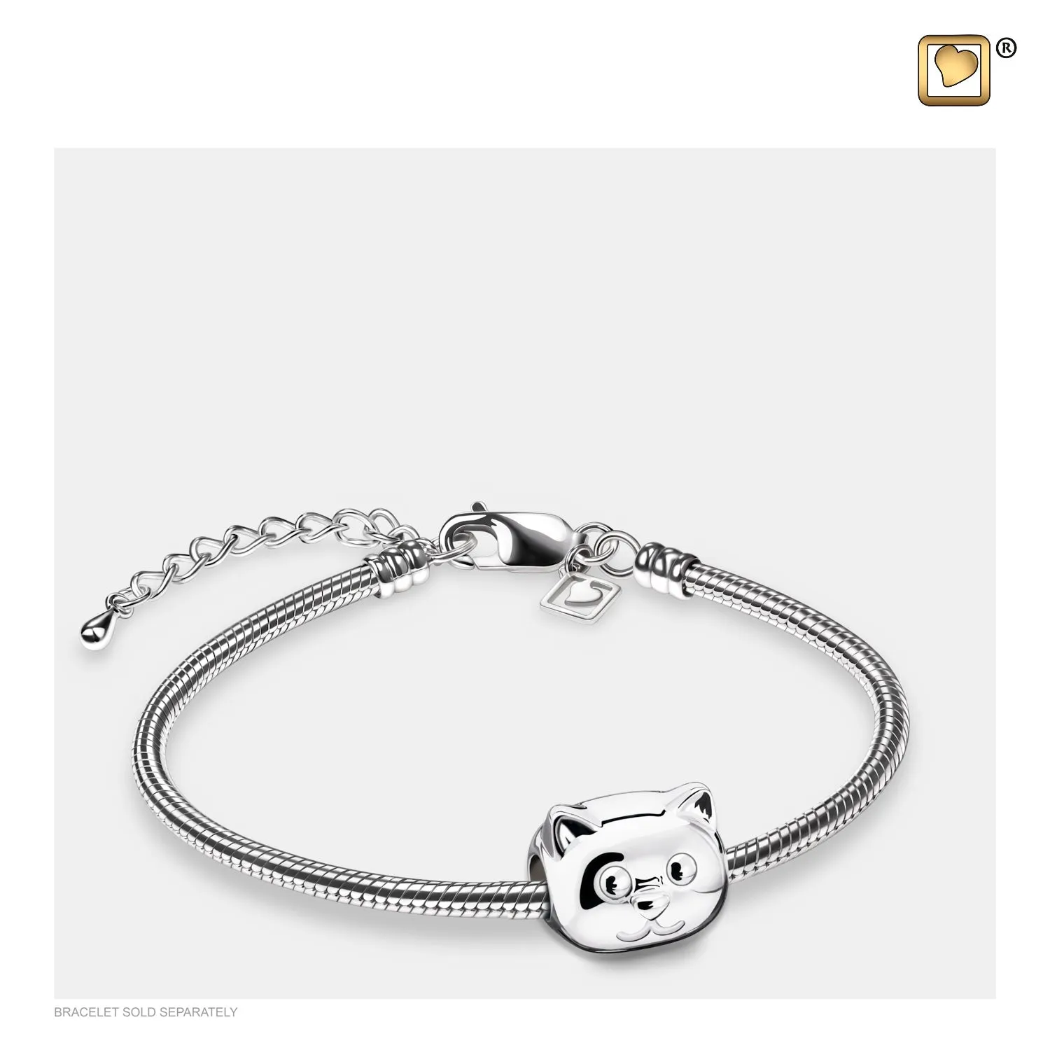 Bead: Cat - Rhodium Plated - BD2101