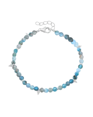 Beaded Gemstone Bracelet - 925 Sterling Silver