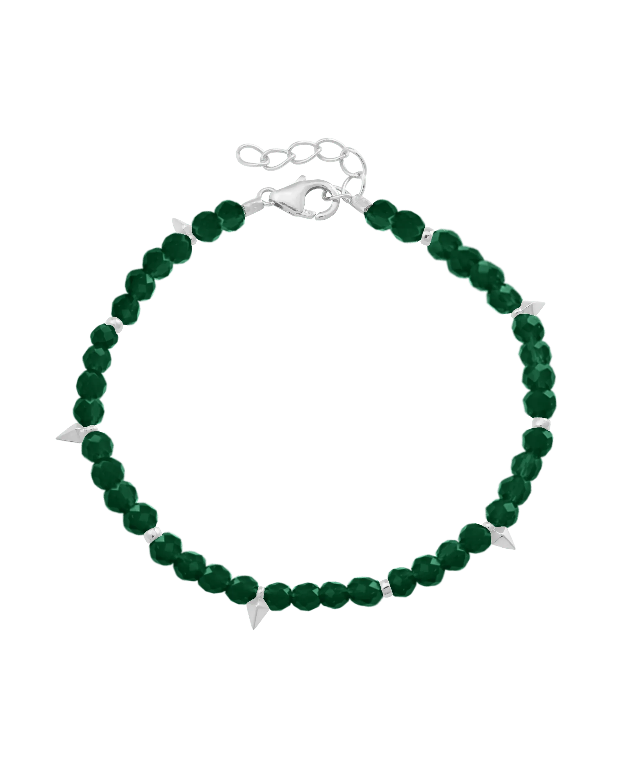 Beaded Gemstone Bracelet - 925 Sterling Silver