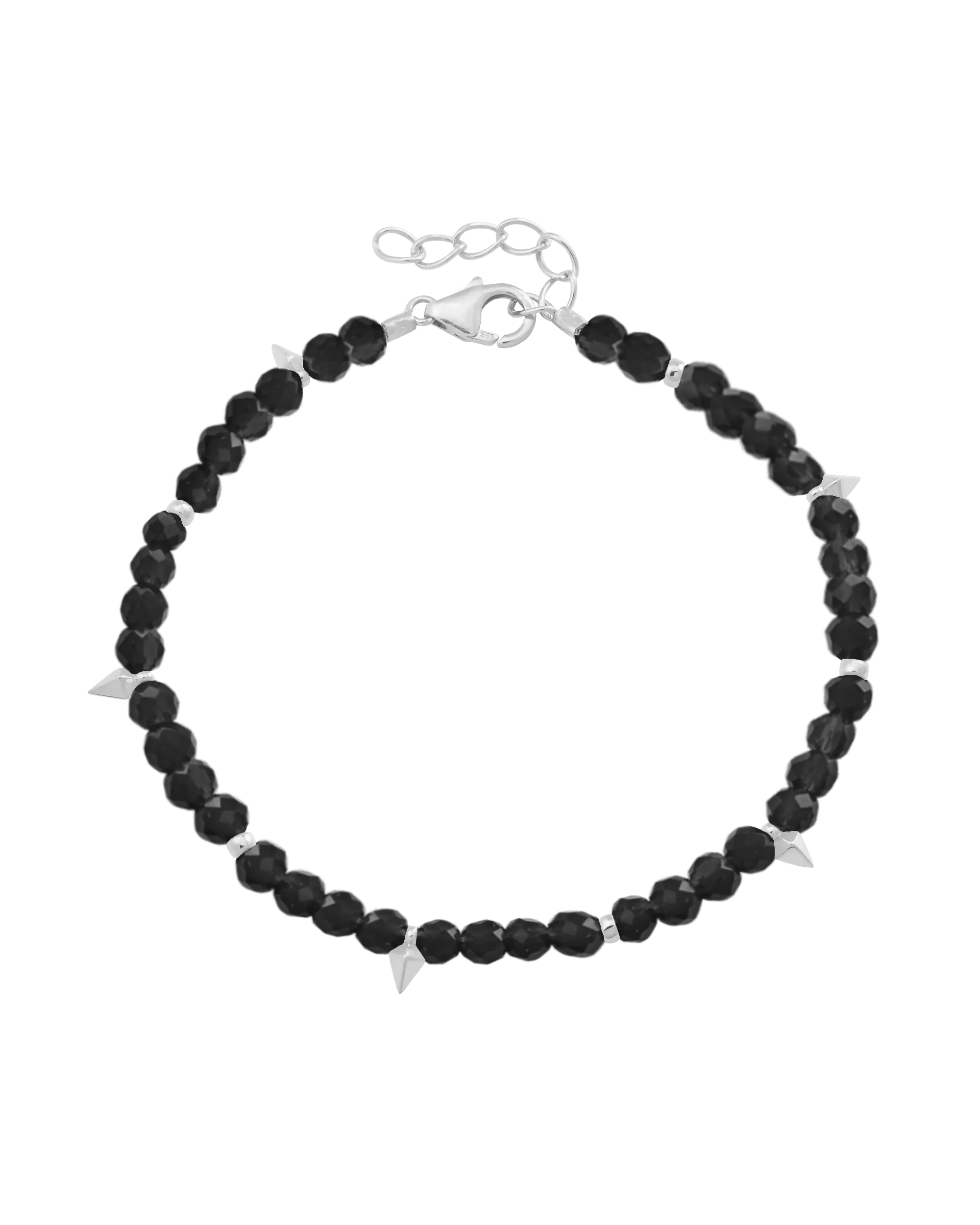 Beaded Gemstone Bracelet - 925 Sterling Silver