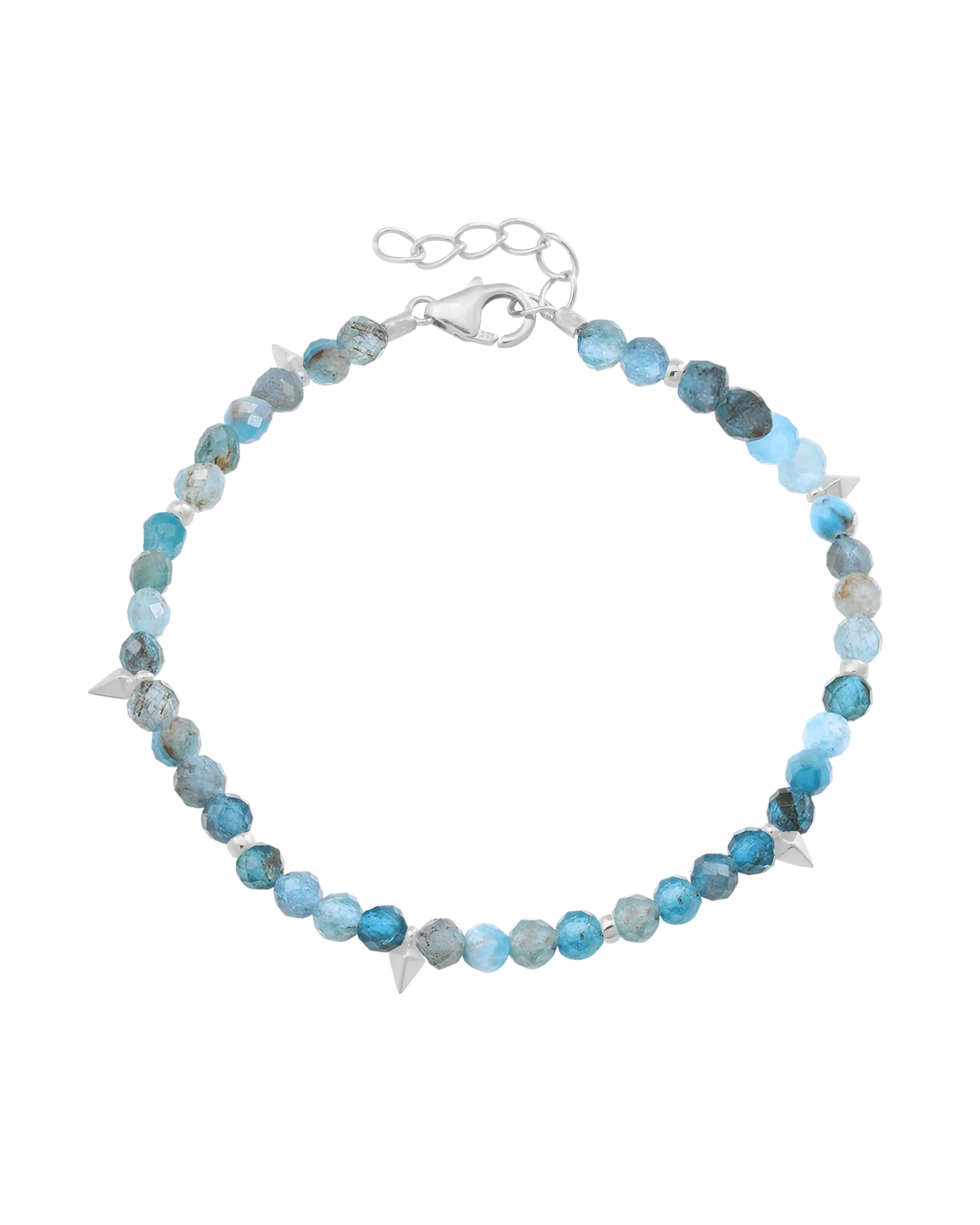 Beaded Gemstone Bracelet - 925 Sterling Silver