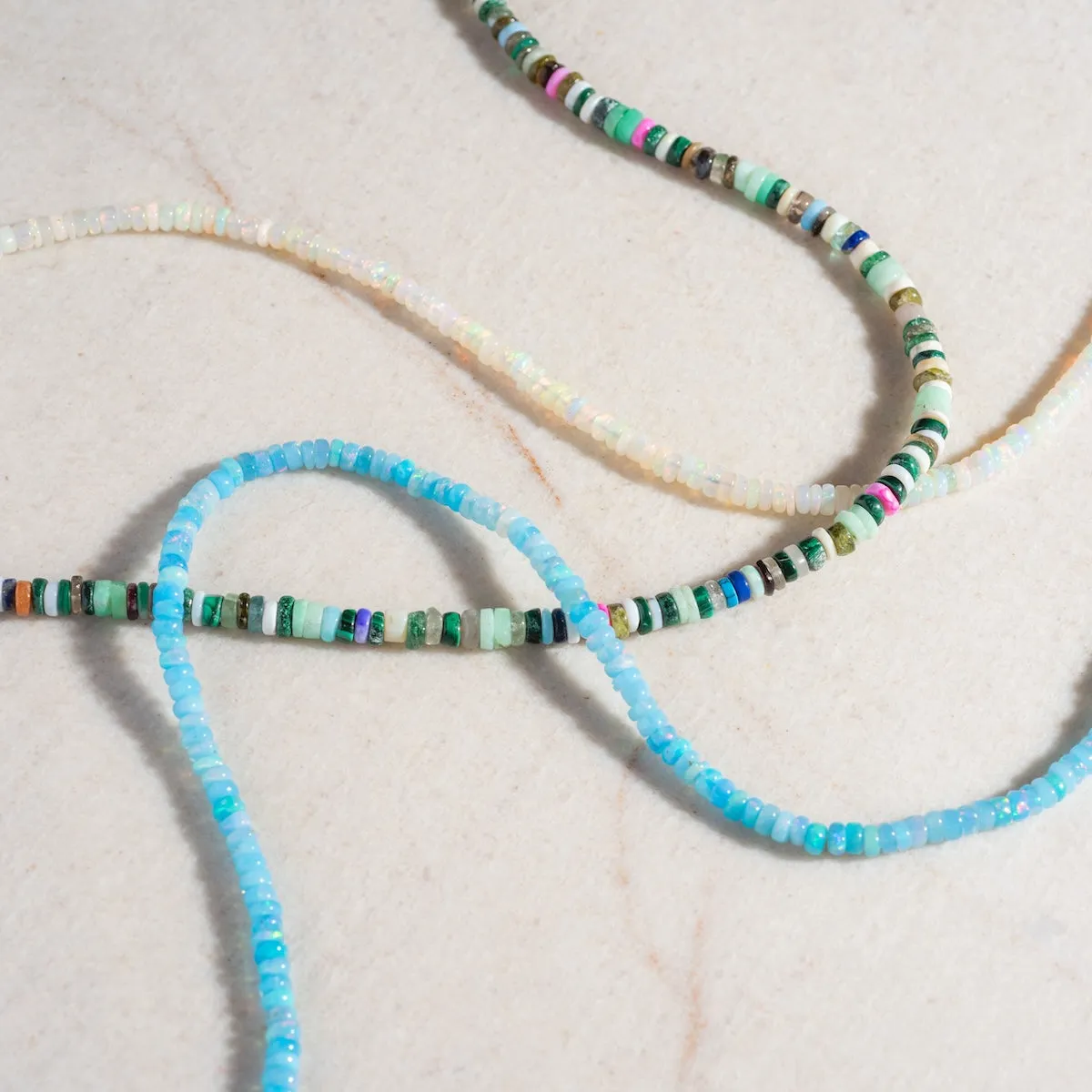 Beaded Gemstone Necklace 3 Pack