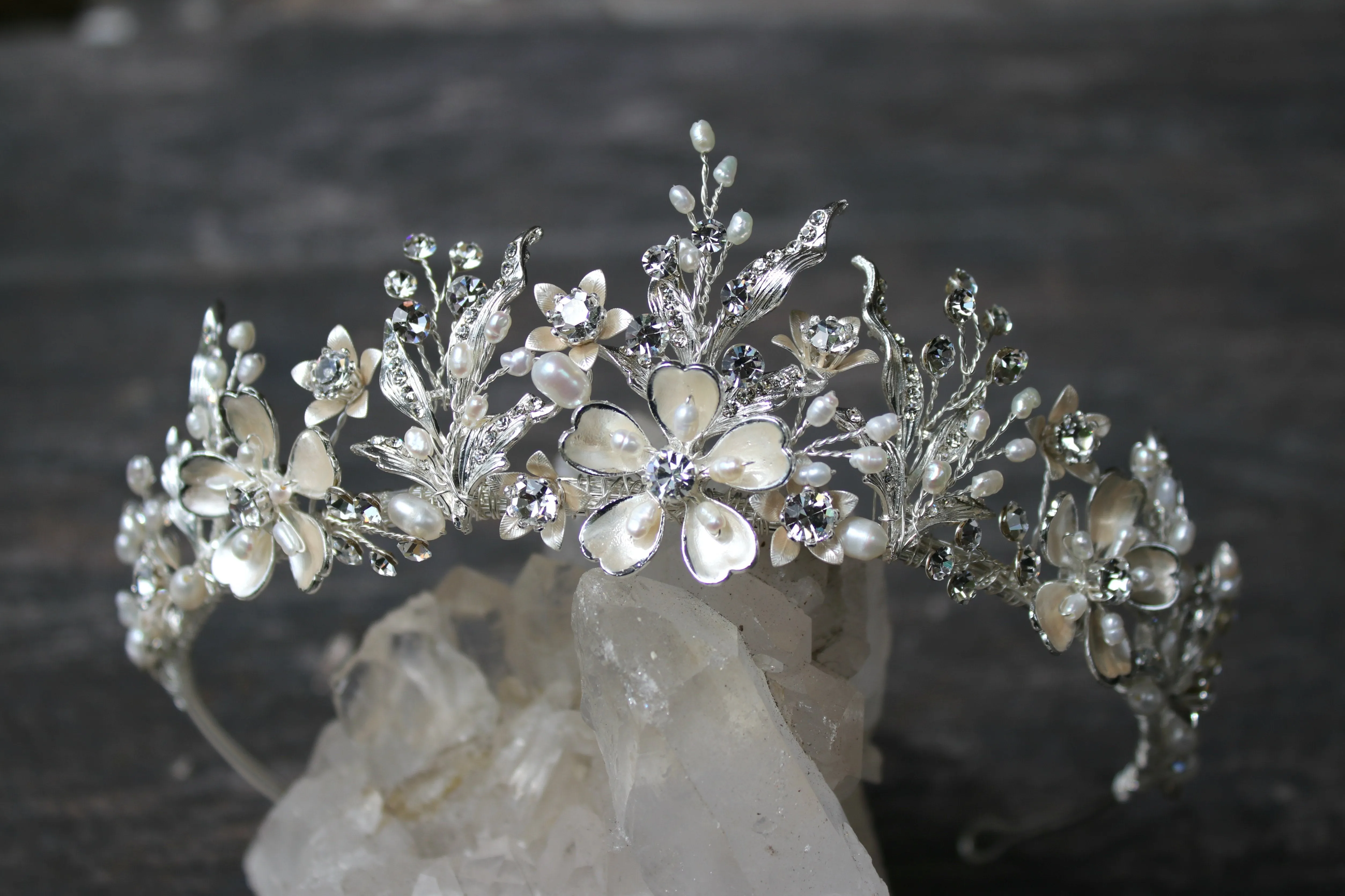 Bespoke GENEVIEVE Tiara with Genuine Emerald Accents for David