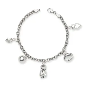 Better Jewelry West Indian .925 Sterling Silver Charm Anklet with Custom Heads