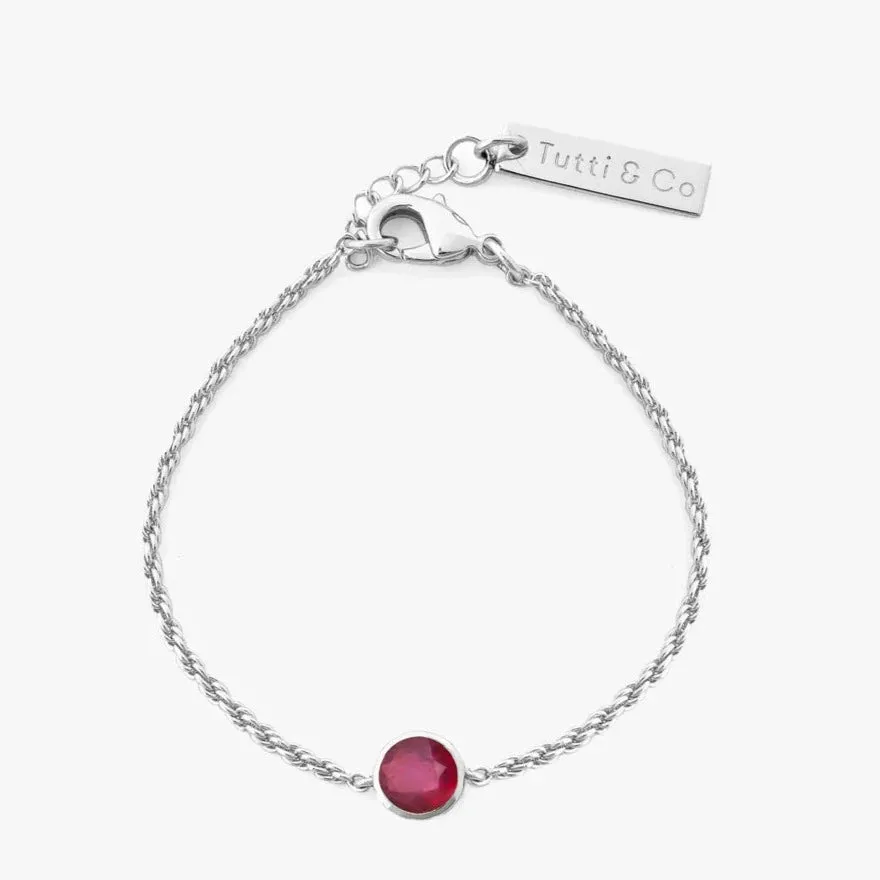 Birthstone Bracelet Silver - Choice of Month Stones