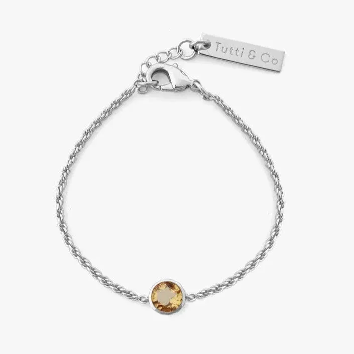 Birthstone Bracelet Silver - Choice of Month Stones