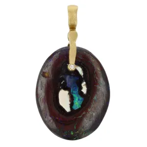 Boulder Opal Diamond Pendant