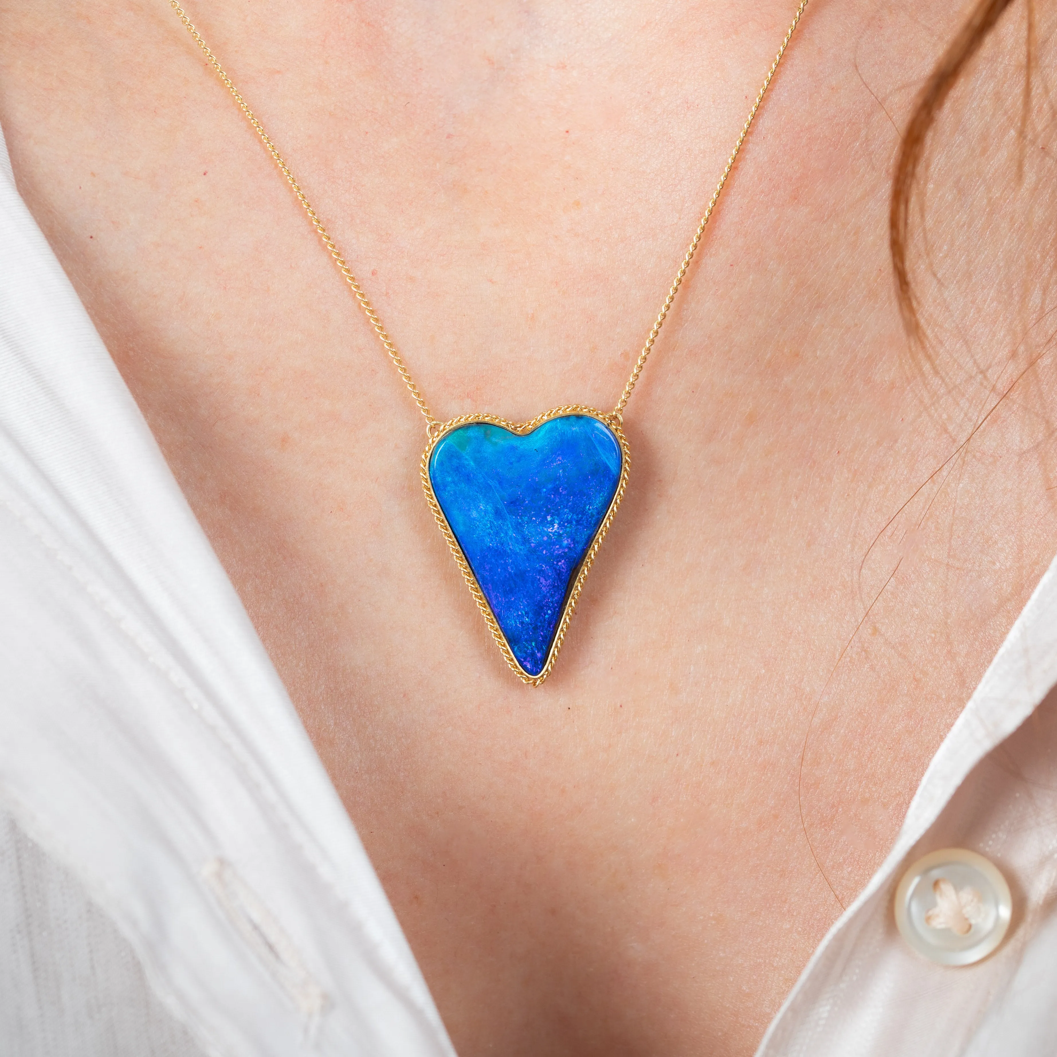 Boulder Opal Heart Necklace