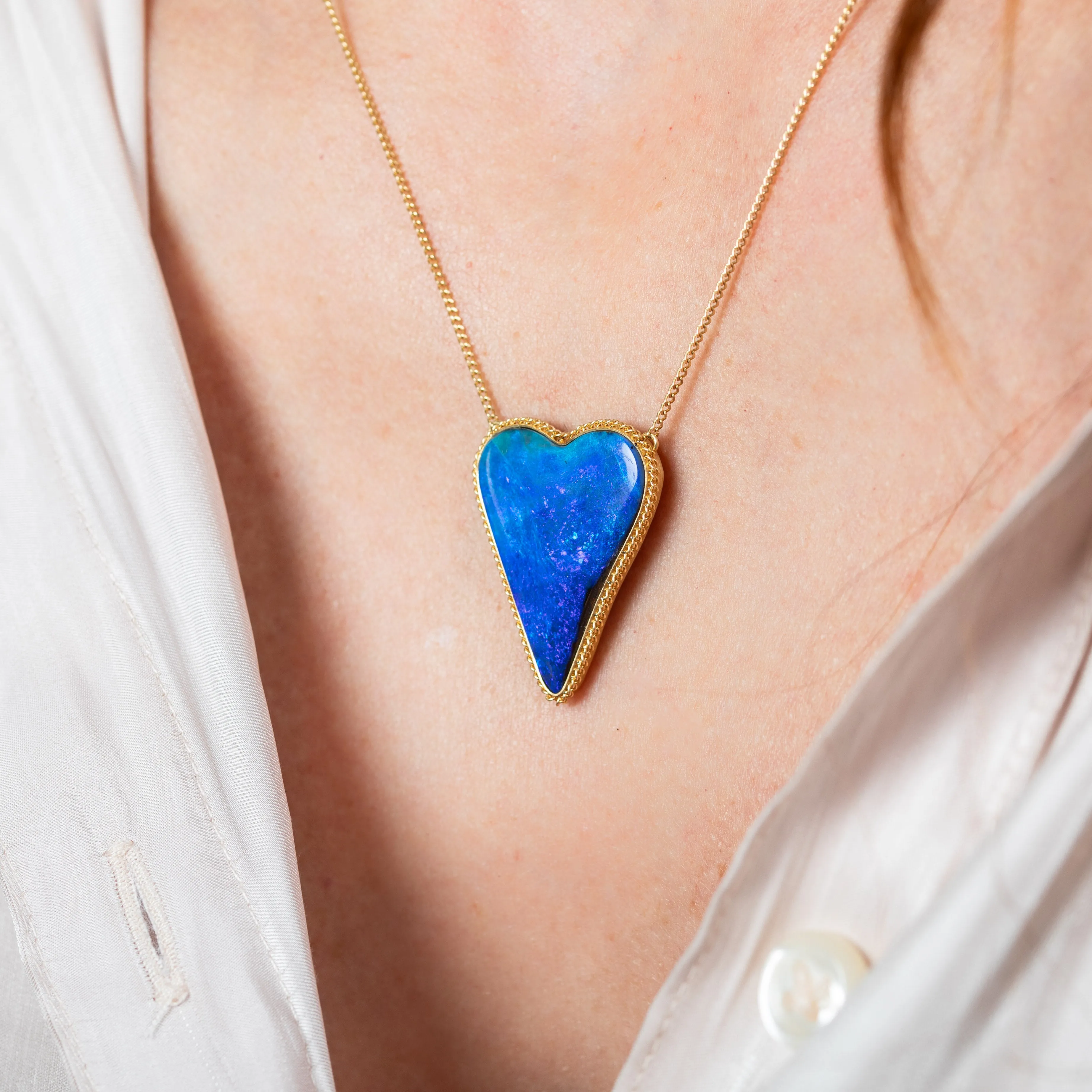 Boulder Opal Heart Necklace