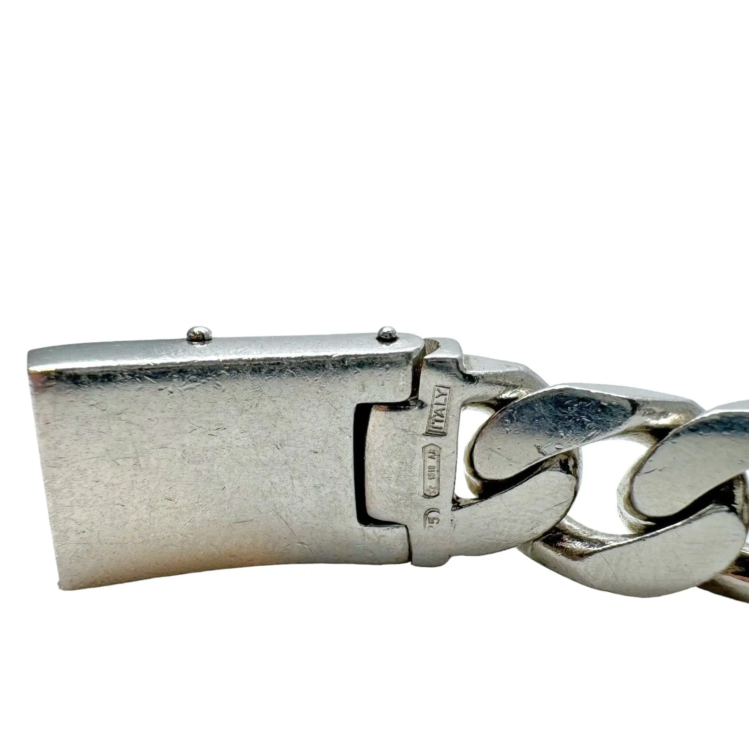 BRACELET Sterling Silver ID Link with Dagger