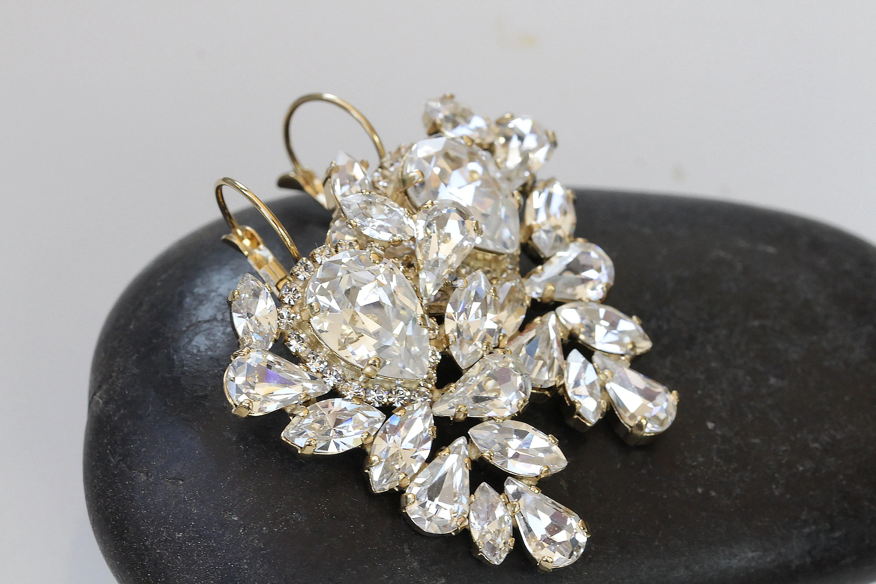 Bridal  Cluster Earrings