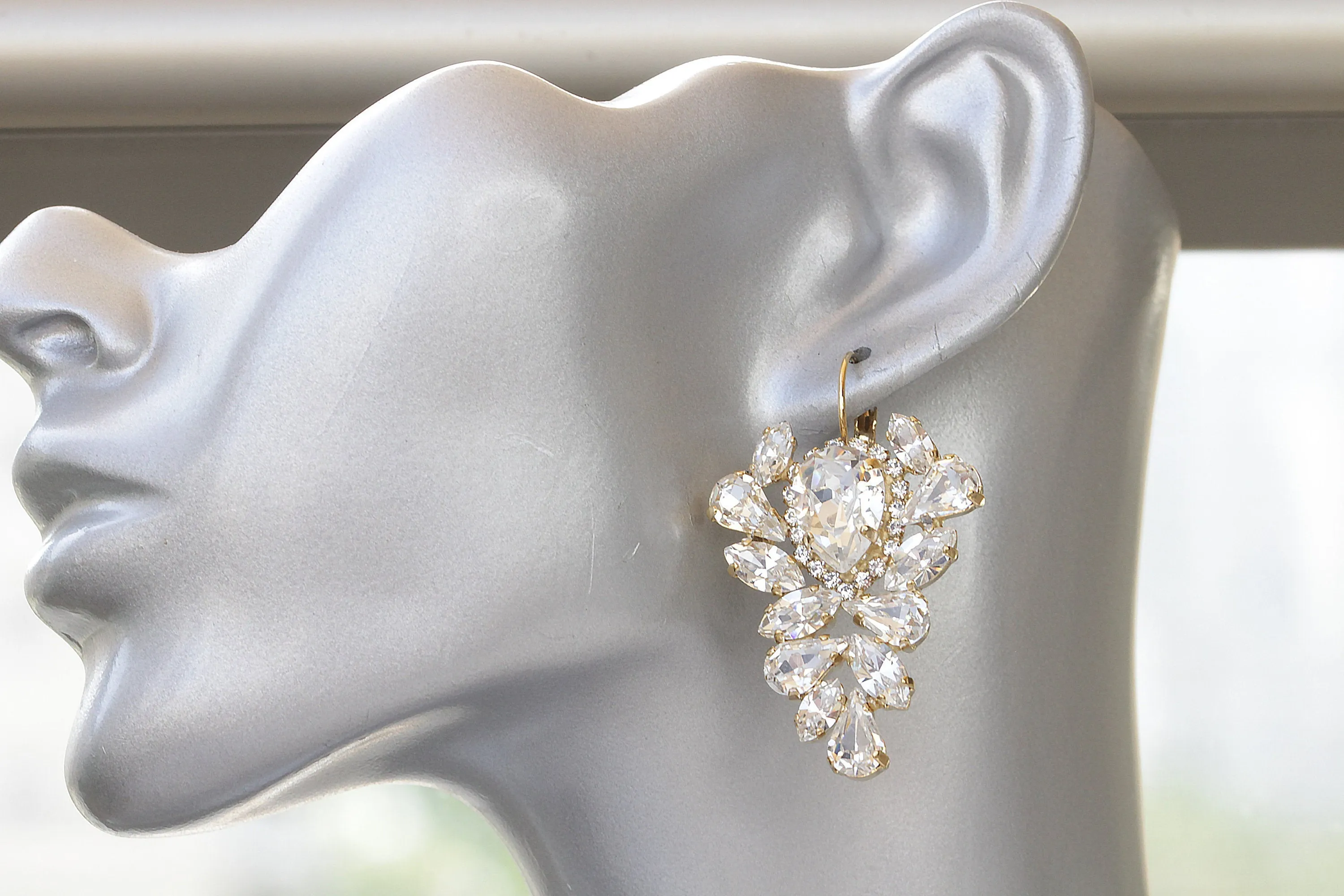 Bridal  Cluster Earrings