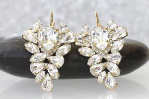 Bridal  Cluster Earrings