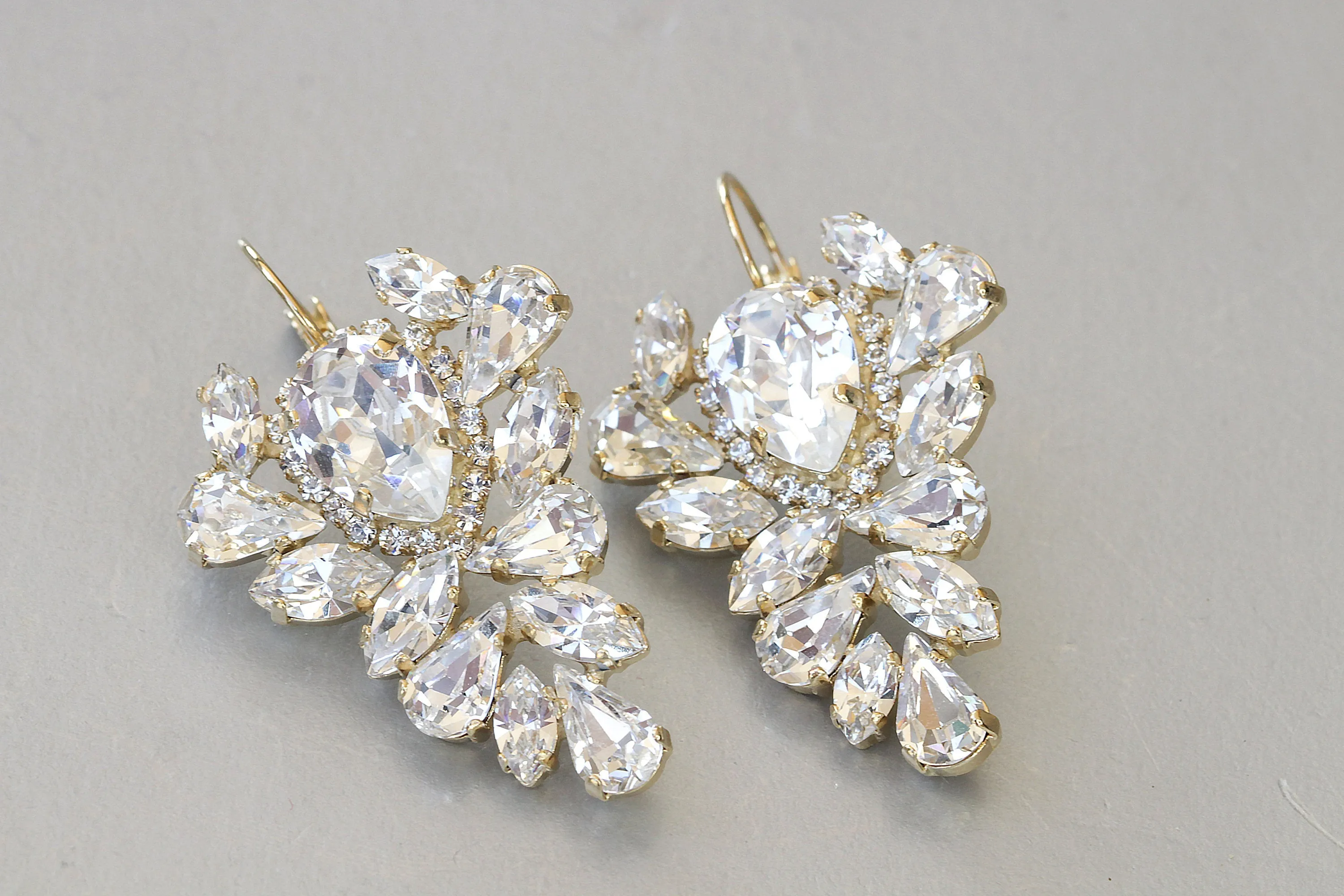 Bridal  Cluster Earrings