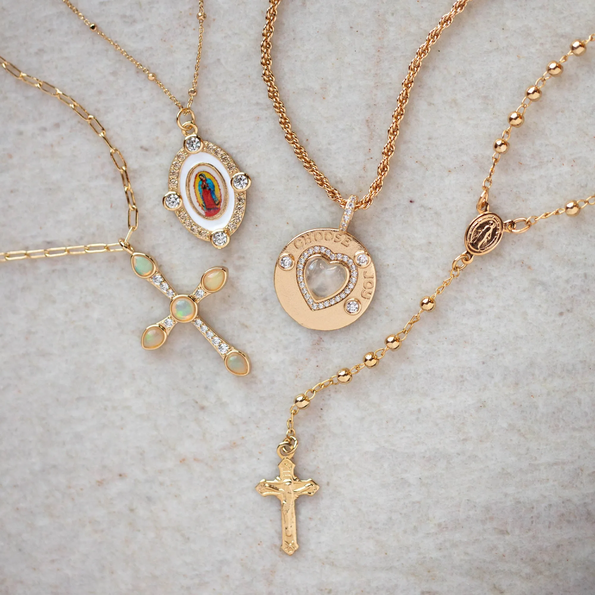 Camille Opal Cross Necklace